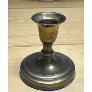 Vintage Small Brass Candle Stick Holder. 3" Tall. Round Base. Decor